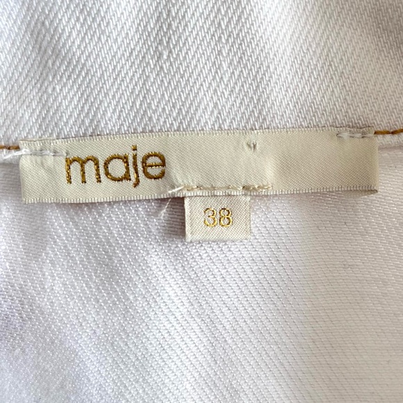 Maje White Paradise Rainbow Embroidery Denim Jacket US 6 Contemporary Festival - Picture 8 of 15